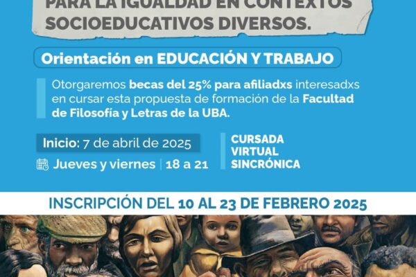 ESPECIALIZACIÓN EN PEDAGOGÍAS PARA LA IGUALDAD EN CONTEXTOS SOCIOEDUCATIVOS DIVERSOS. ORIENTACIÓN EN EDUCACIÓN Y TRABAJO